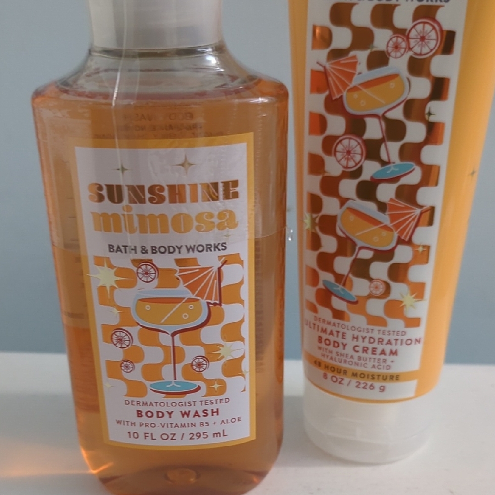 Bath & Body Works Sunshine Mimosa Body Wash & Cream Set